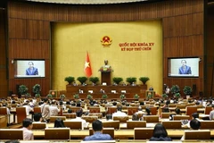 En una sesión de la Asamblea Nacional de Vietnam (Fuente: VNA)
