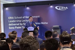El presidente del Partido Popular de Camboya y titular del Senado, Samdech Techo Hun Sen, habla en el evento (Fuente: VNA)