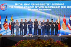 Los altos funcionarios de Relaciones Exteriores de varios países de la ASEAN en la cita (Fuente: VNA)