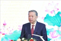 El secretario general del Partido Comunista de Vietnam, To Lam, habla en el evento (Fuente: VNA)