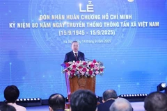 El secretario general del Partido Comunista de Vietnam (PCV), To Lam, habla en el acto (Fuente: VNA)