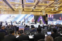 El presidente de la Asamblea Nacional de Vietnam, Tran Thanh Man, pronuncia un discurso en la Primera Sesión Plenaria de la AIPA-46 (Fuente: VNA)