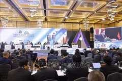 El presidente de la Asamblea Nacional de Vietnam, Tran Thanh Man, pronuncia un discurso en la Primera Sesión Plenaria de la AIPA-46 (Fuente: VNA)