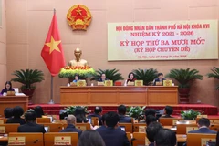 Durante la 31ª reunión del Consejo Popular de Hanoi (Fuente: VNA)