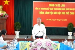 El secretario general del Partido Comunista de Vietnam, To Lam, habla en la cita (Fuente: VNA)