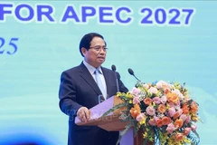 El primer ministro de Vietnam, Pham Minh Chinh, habla en el evento (Fuente: VNA)