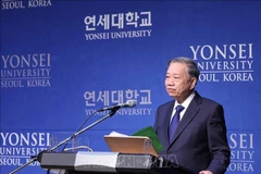 El secretario general del Partido Comunista de Vietnam, To Lam, habla en el evento (Fuente: VNA)