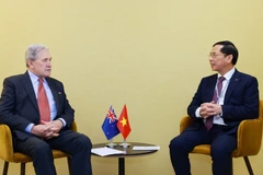 El vicepremier y canciller de Vietnam, Bui Thanh Son, (derecha) y el ministro de Relaciones Exteriores de Nueva Zelanda, Winston Peters (Fuente: VNA)