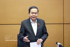 El presidente de la Asamblea Nacional (Parlamento) de Vietnam, Tran Thanh Man, habla en la cita (Fuente: VNA)