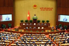 En una sesión de la Asamblea Nacional de Vietnam (Fuente: VNA)