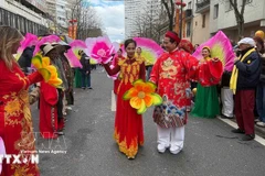 La delegación vietnamita en el desfile (Fuente: VNA)