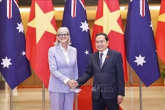 El presidente de la Asamblea Nacional de Vietnam, Tran Thanh Man y la gobernadora general de Australia, Sam Mostyn (Fuente: VNA)