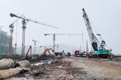 Obra en construcción del Centro de Conferencias de APEC en la Zona Económica Especial de Phu Quoc, provincia de An Giang. Foto: VNA