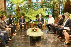 En una audiencia entre el Presidente de Cuba, Miguel Díaz-Canel Bermúdez y el viceministro Do Xuan Tuyen (Fuente: VNA)