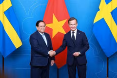 El primer ministro vietnamita, Pham Minh Chinh, y su homólogo sueco, Ulf Kristersson (Fuente: VNA)