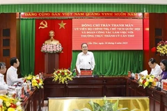 El presidente de la Asamblea Nacional de Vietnam, Tran Thanh Man, habla en el evento (Fuente: VNA)