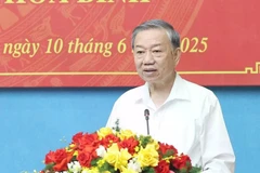 El secretario general del Partido Comunista de Vietnam (PCV), To Lam, habla en la cita (Fuente: VNA)