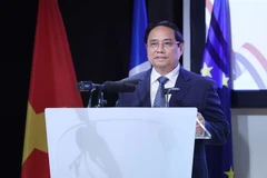 El primer ministro vietnamita, Pham Minh Chinh, habla en el foro (Fuente: VNA)