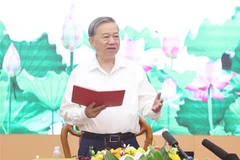 El secretario general del Partido Comunista de Vietnam (PCV), To Lam, habla en el evento (Fuente: VNA)