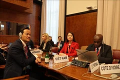 Durante la 16.ª Conferencia de las Naciones Unidas sobre Comercio y Desarrollo (UNCTAD 16) en Ginebra, la vicecanciller vietnamita Nguyen Minh Hang presenta tres recomendaciones clave de política (Fuente: VNA)