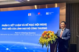 Bui Huy Son, director del Departamento de Planificación, Finanzas y Gestión Empresarial del Ministerio de Industria y Comercio, habla en el evento (Fuente: VNA)
