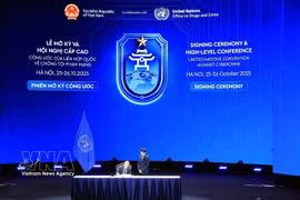 La ceremonia de firma y la conferencia de alto nivel sobre la Convención de las Naciones Unidas contra la Ciberdelincuencia tuvieron lugar en Hanoi los días 25 y 26 de octubre de 2025. (Foto: VNA)