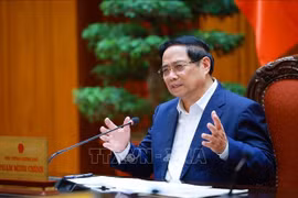 El primer ministro de Vietnam, Pham Minh Chinh, habla en el evento (Fuente: VNA)