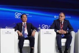El viceprimer ministro de Vietnam, Bui Thanh Son (izquierda) en la cita (Fuente: VNA)