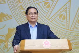 El primer ministro de Vietnam, Pham Minh Chinh, habla en la cita (Fuente: VNA)