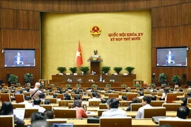 El ministro de Seguridad Pública, Luong Tam Quang, explica y aclara diversas cuestiones planteadas por los diputados de la Asamblea Nacional. Foto: VNA