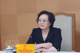 La viceprimer ministra, Pham Thi Thanh Tra,habla en la cita (Fuente: VNA)
