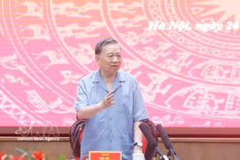 El secretario general del Partido Comunista de Vietnam (PCV) y presidente del Estado, To Lam, habla en la cita (Fuente: VNA)