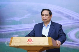 El primer ministro de Vietnam, Pham Minh Chinh, habla en la cita (Fuente: VNA)