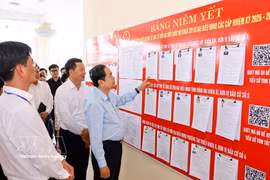 El presidente de la Asamblea Nacional, Tran Thanh Man, inspecciona los preparativos para las elecciones en Dong Nai (Fuente: VNA)