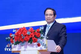 El primer ministro de Vietnam, Pham Minh Chinh, habla en la conferencia (Fuente: VNA)