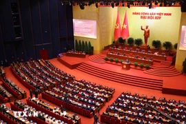En la sesión inaugural del XIV Congreso Nacional del Partido Comunista de Vietnam (Fuente: VNA)