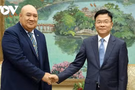 El viceprimer ministro vietnamita Le Thanh Long recibe a Saia Ma’u Piukala, director de la Región del Pacífico Occidental de la OMS (Fuente: VNA)