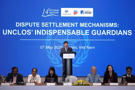 El viceministro de Relaciones Exteriores, Nguyen Manh Cuong, habla en el evento (Fuente: VNA)