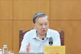 El secretario general del Partido Comunista de Vietnam, To Lam, habla en la cita (Fuente: VNA)