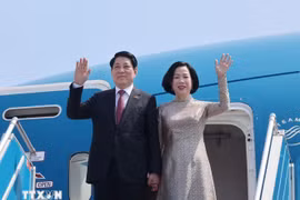 El presidente Luong cuong y su esposa (Fuente: VNA)