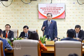 El presidente de la Asamblea Nacional, Tran Thanh Man, habla en la cita (Fuente: VNA)