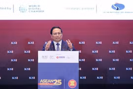 El primer ministro de Vietnam, Pham Minh Chinh, habla en el evento (Fuente: VNA)