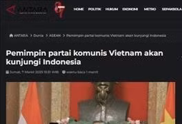 Prensa indonesia divulga la próxima visita de To Lam (Fuente: VNA)