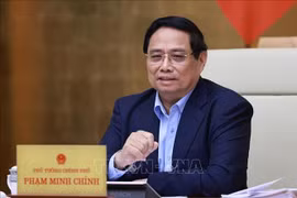 El primer ministro de Vietnam, Pham Minh Chinh, habla en la cita (Fuente: VNA)