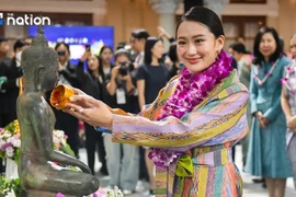 El primer ministro tailandés, Paetongtarn Shinawatra, en la ceremonia de lanzamiento (Foto: Nation Thailand)