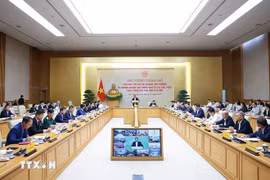 El primer ministro de Vietnam, Pham Minh Chinh, quien es jefe del Comité Directivo sobre Políticas de Vivienda y Mercado Inmobiliario, preside la conferencia nacional (Fuente: VNA)