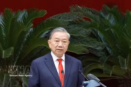 El secretario general del Partido Comunista de Vietnam y presidente de la República, To Lam, habla en la cita (Fuente: VNA)