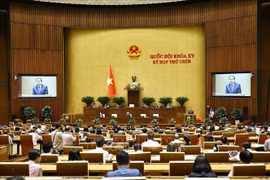 En una sesión de la Asamblea Nacional de Vietnam (Fuente: VNA)