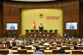 En una sesión de la Asamblea Nacional de Vietnam (Fuente: VNA)