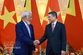 El primer ministro de Vietnam, Le Minh Hung (izquierda) y su homólogo de Timor-Leste, Kay Rala Xanana Gusmão (Fuente: VNA)
